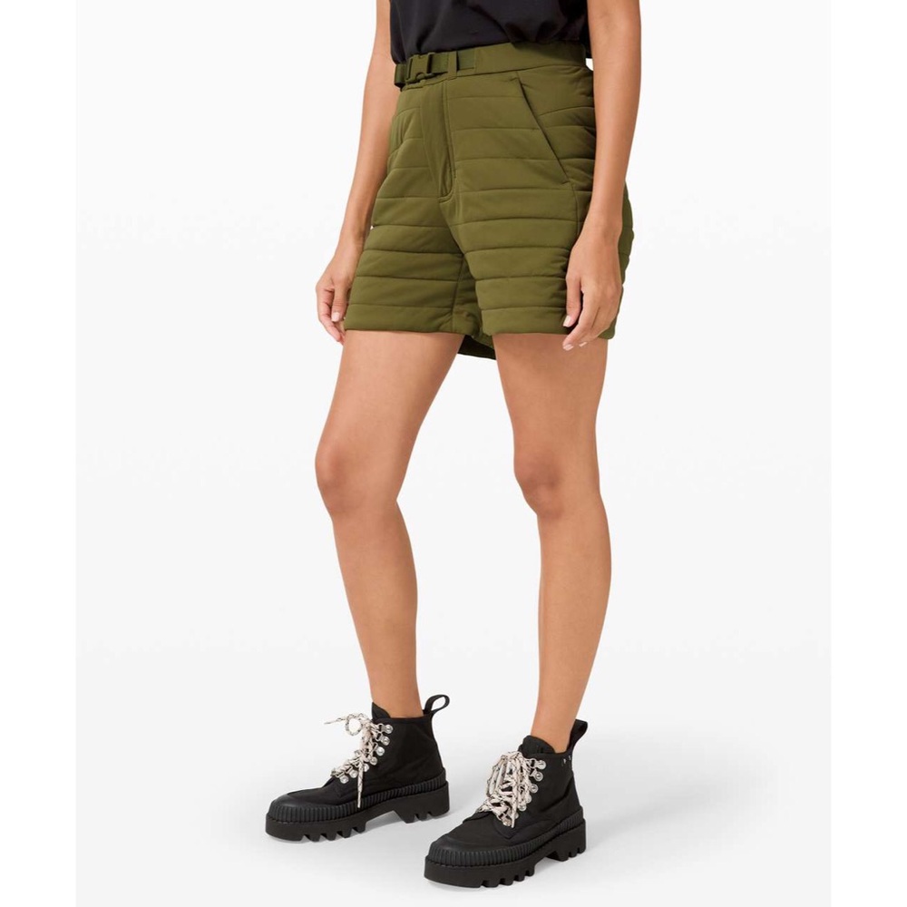 Lululemon Dynamic Movement Shorts 5" NWOT Size 10 Bronze Green Quilted